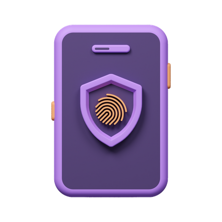 Mobile Fingerprint 3D Icon