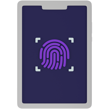 Mobile Fingerprint  3D Icon