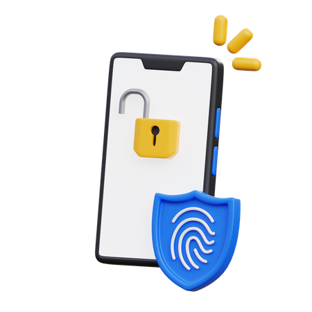 Mobile Fingerprint Key  3D Icon