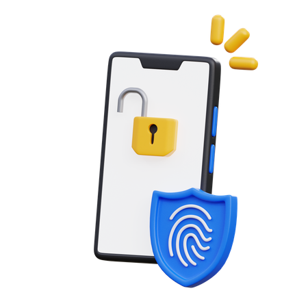 Mobile Fingerprint Key  3D Icon
