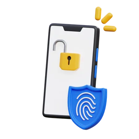 Mobile Fingerprint Key  3D Icon