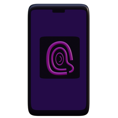 Mobile Fingerprint Lock  3D Icon