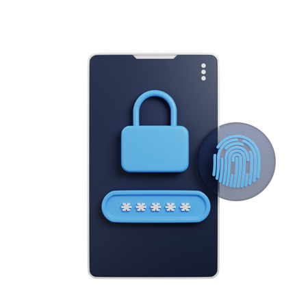 Mobile Fingerprint Lock  3D Icon