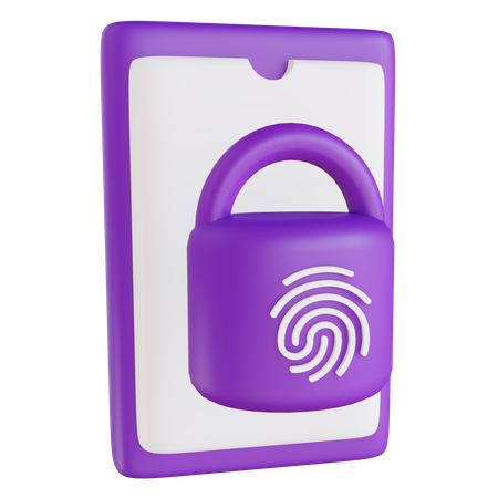 Mobile Fingerprint Lock 3D Illustration