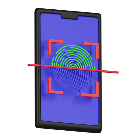 Mobile Fingerprint Scan  3D Icon