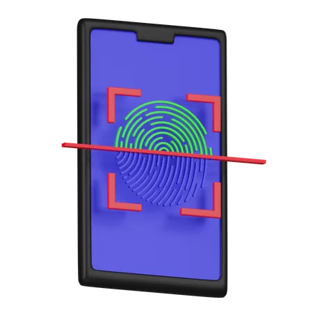 A 3 D Icon Showing A Mobile Phone With A Fingerprint Scanning Symbol Representing Secure Biometric Authentication 3D Icon