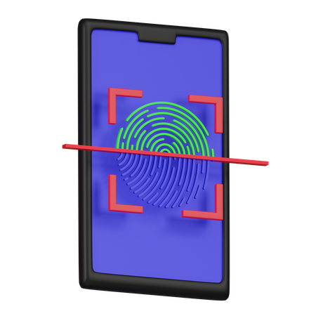 Mobile Fingerprint Scan  3D Icon