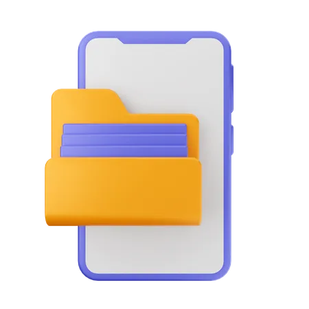 Mobile Folder 3D Icon