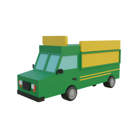 Mobile Food Truck  3D Illustration