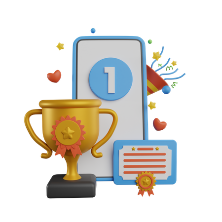 Mobile Game Winner  3D Icon
