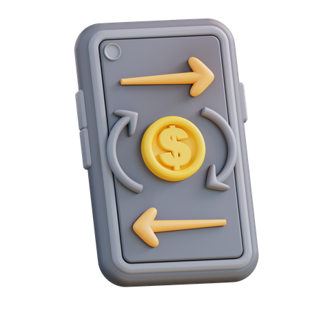 Mobiler Geldtransfer  3D Icon