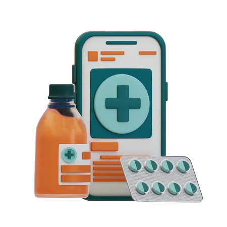 Mobile health care  3D Icon