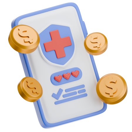 Mobile Health Insurance App  3D Icon