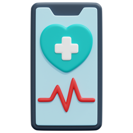 Mobile Heart Rate  3D Icon