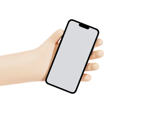 Mobile Holding Gesture  3D Illustration