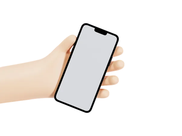 Mobile Holding Gesture 3D Illustration