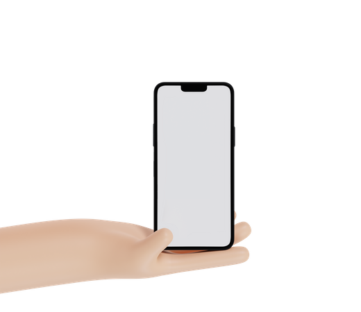 Mobile Holding Gesture 3D Icon