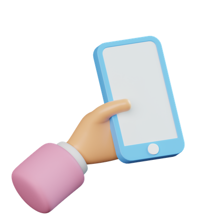 Mobile Holding Hand  3D Icon