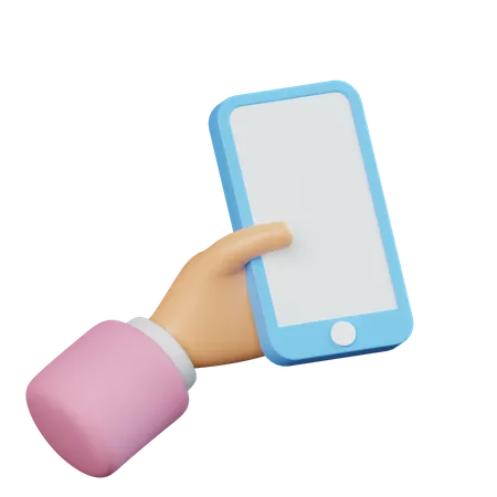 Mobile Holding Hand 3D Icon