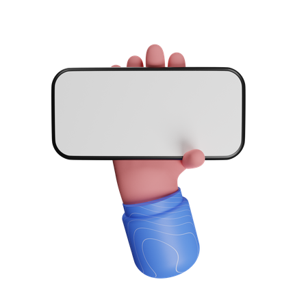 Mobile holding hand gesture 3D Illustration