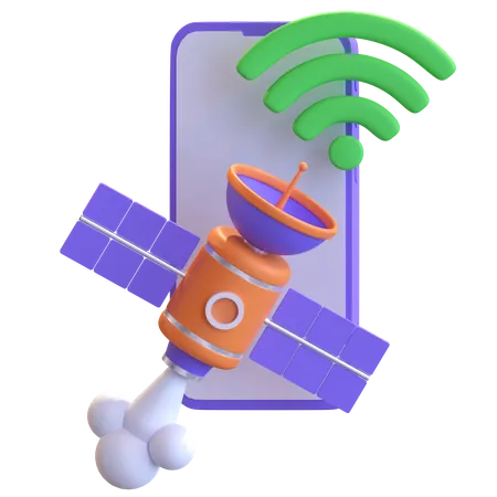 Mobile Satellite Wireless Connection Icon 3 D Illustration 3D Illustration
