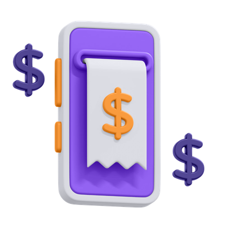 Mobile Invoice  3D Icon