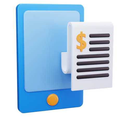 Mobile Invoice  3D Icon