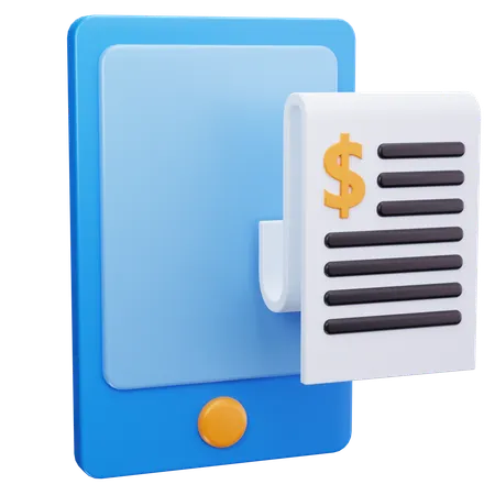 Mobile Invoice  3D Icon