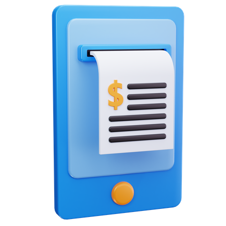 Mobile Invoice  3D Icon