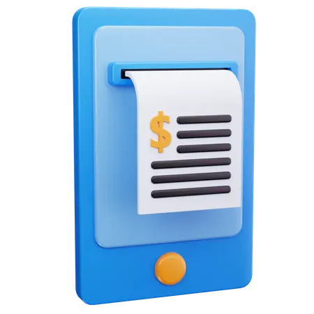 Mobile Invoice  3D Icon
