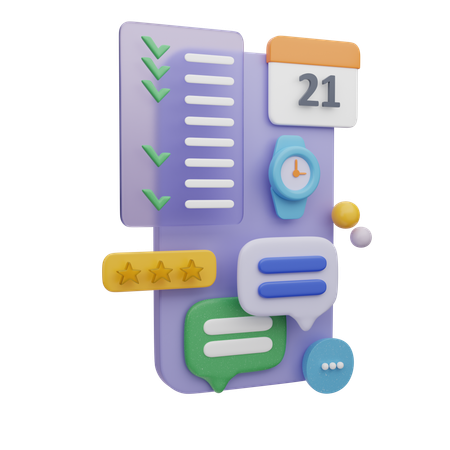 Mobile Kalender-App  3D Icon
