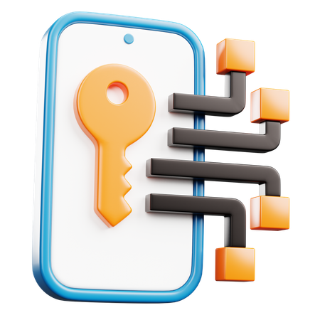 Mobile Key Lock System  3D Icon