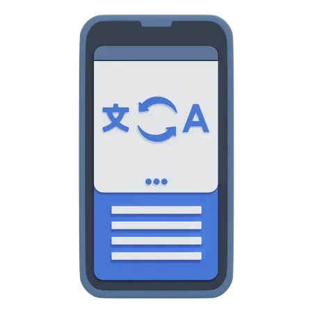 Mobile Language Translation  3D Icon