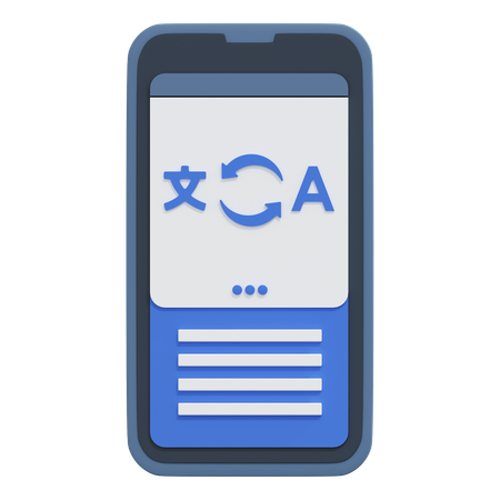 Mobile Language Translation  3D Icon