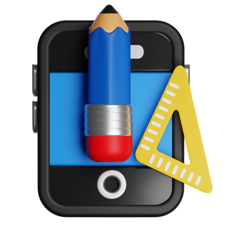 Mobile Learning  3D Icon