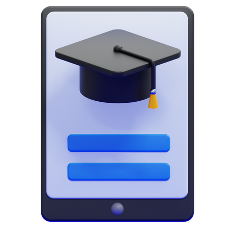 Mobile Learning  3D Icon