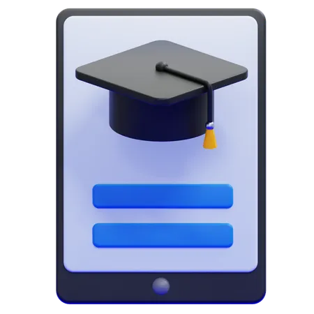 Mobile Learning  3D Icon