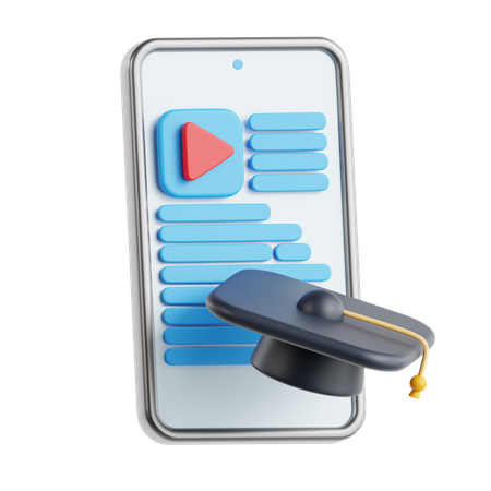 Mobile Learning  3D Icon