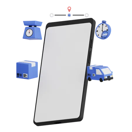 Mobile Lieferung  3D Illustration