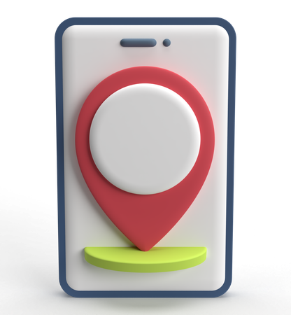 Mobile Location  3D Icon