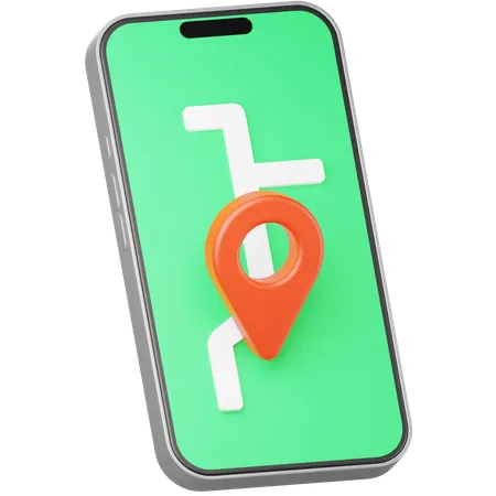 Mobile Location  3D Icon