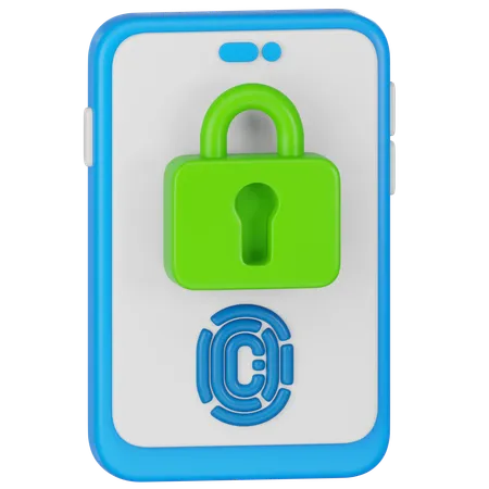 Smartphone Biometric Security Lock Icon 3D Icon