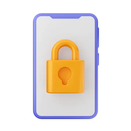 Mobile Lock  3D Icon