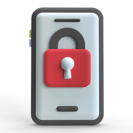 Mobile Lock  3D Icon