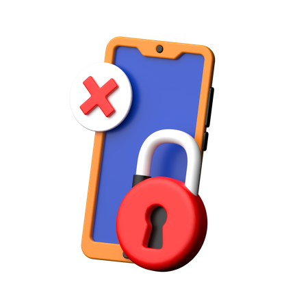 Mobile Lock  3D Icon