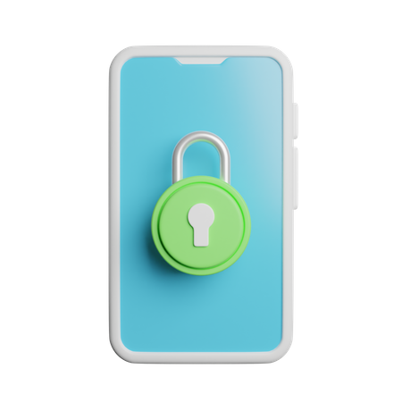 Mobile Lock  3D Icon