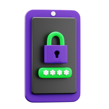 Mobile Lock  3D Icon