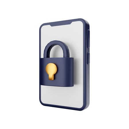 Mobile Lock  3D Illustration