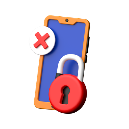 Mobile Lock  3D Icon