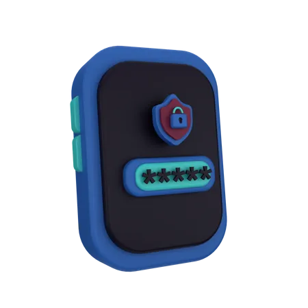 Mobile Log In Security  3D Icon